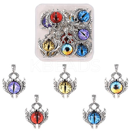 10Pcs 4 Colors Glass Pendants FIND-SZ0002-99-1