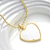 Brass White Enamel Heart Pendant Necklaces for Women NJEW-K381-10G-1