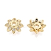 Brass Micro Pave Clear Cubic Zirconia Bead Caps KK-Q071-06G-02-2
