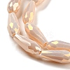 Electroplated Opaque Glass Beads Strands EGLA-L015-FR-B25-01-3