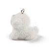 Flocking Resin Cute Puppy Pendants LS-MACR-P043-L02-2
