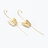 Brass Micro Pave Clear Cubic Zirconia Ear Wrap Crawler Hook Earrings EJEW-J101-17G-2