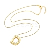 Brass & Plastic Pearl Letter Pendant Box Chain Necklaces for Women NJEW-U017-01G-04-3