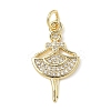 Brass Micro Pave Cubic Zirconia Pendants ZIRC-I356-08G-01-1