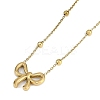 Ion Plating(IP) 304 Stainless Steel Bowknot Pendant Satellite Chain Necklaces NJEW-I129-06G-1