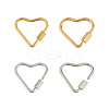 4Pcs 4 Styles 304 Stainless Steel Screw Carabiner Lock Charms STAS-UN0052-23-1