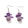 Natural Lava Rock Dangle Earrings EJEW-E260-B04-1