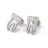 Non-Tarnish 304 Stainless Steel Tooth Shape Stud Earrings for Men Women LS-EJEW-C044-01P-1