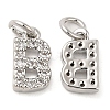 Brass Micro Pave Grade AAA Cubic Zirconia Charms LS-ZIRC-P067-11P-B-NR-2