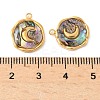 304 Stainless Steel Pave Natural Paua Shell Pendants STAS-F319-02A-G01-3