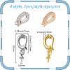 4Pcs 4 Styles Brass Micro Pave Clear Cubic Zirconia Fold Over Clasps KK-DR0001-12-2