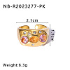 304 Stainless Steel Micro Pave Cubic Zirconia Cuff Open Rings WGDC489-02-1