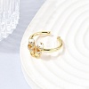 Brass Micro Pave Cubic Zirconia Cuff Open Rings for Women RJEW-B160-08G-02-3