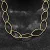 Ion Plating(IP) 304 Stainless Steel Horse Eye Link Chain Necklace for Men Women STAS-B039-02G-4
