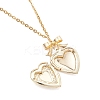 Alloy Bowknot Heart Locket Pendant 304 Stainless Steel Cable Chain Necklaces for Women NJEW-JN05904-5