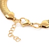 Unisex 304 Stainless Steel Herringbone Chain Bracelets BJEW-H541-01C-G-2