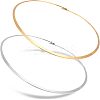 Unicraftale 2Pcs 2 Colors 304 Stainless Steel Wire Wrap Collar Necklaces Set for Women NJEW-UN0001-34-1