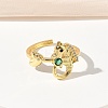 304 Stainless Steel Cubic Zirconia Cuff Open Rings for Women LS-RJEW-Z122-02G-05-2