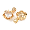 Brass Micro Pave Cubic Zirconia Charms KK-F906-01G-2