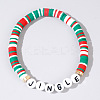 Christmas Jingle Resin & Acrylic Beaded Stretch Bracelets WK2852-3-1