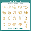 ANATTASOUL 20Pcs 20 Style Multi Line & Leaf & Criss Cross Alloy & Iron Cuff Earrings for Women EJEW-AN0003-53-7