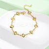 Brass Link Chain Bracelets for Women BJEW-C140-05G-2