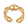 Ion Plating(IP) 304 Stainless Steel Oval Buckle Open Cuff Ring for Men Women RJEW-I085-12G-3