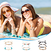 6Pcs 6 Styles Natural Turquoise & Cowrie Shell Braided Beads Bracelets Sets BJEW-GA0001-17-5
