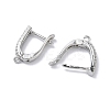 Brass Micro Pave Clear Cubic Zirconia Hoop Earring Findings KK-Z143-06P-2