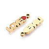 304 Stainless Steel & Enamel Word Love Pendants STAS-T073-20G-2