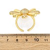 Brass Micro Pave Clear Cubic Zirconia Cuff Rings for Women RJEW-H248-02G-5