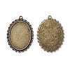 Tibetan Style Alloy Oval Tray Cabochon Settings LS-TIBEP-5437-AB-LF-2