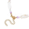 Summer Beach Natural White Shell and Glass Seed Beaded Necklaces NJEW-JN05855-02-5