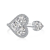 Rhodium Plated 925 Sterling Silver Birthstone Ring RJEW-F150-52P-1