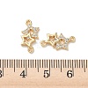 Brass Micro Pave Clear Cubic Zirconia Connector Charms KK-P355-27G-3