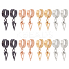 16Pcs 4 Colors 304 Stainless Steel Hollow Triangle Dangle Hoop Earrings with 316 Stainless Steel Pins EJEW-AN0003-66-1