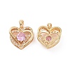 Brass Micro Pave Cubic Zirconia Pendants KK-E068-VC452-1