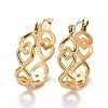 Ion Plating(IP) Hollow Heart 304 Stainless Steel Hoop Earrings for Women STAS-A057-11G-1