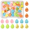 56Pcs 5 Colors Spray Painted Natural Freshwater Shell Teardrop Charms SHEL-FS0001-12-1