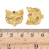 Brass Micro Pave Hot Pink Cubic Zirconia Fox Mask Connector Charms KK-H526-11G-01-3
