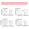 200Pcs 4 Style 201 Stainless Steel Pendants STAS-DC0009-79-2