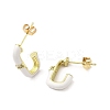 Real 18K Gold Plated Brass Oval Stud Earrings EJEW-L268-020G-03-2