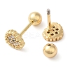 Heart Bow Brass Micro Pave Clear Cubic Zirconia Cartilage Earrings EJEW-L289-03G-06-2