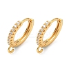 Brass Micro Pave Clear Cubic Zirconia Hoop Earring Findings KK-H532-14B-G-1