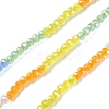 Transparent Electroplate Glass Beads Strands GLAA-YW0002-F01-3