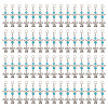 60Pcs Tortoise Tibetan Style Alloy & Glass Angel Pendant Decorations HJEW-CA00067-1