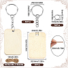 50Pcs Unfinished Natural Poplar Wood Pendants with 50Pcs Iron Split Key Rings with 50Pcs 304 Stainless Steel Jump Rings with 2 Bundle 2-Ply Jute Cord DIY-SP0001-67A-2