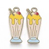 Light Gold Plated Alloy Jewelry Enamel Pendants PALLOY-Z001-27B-1