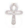 Ankh Cross 304 Stainless Steel Open Cuff Ring Components STAS-N108-60P-2
