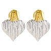 304 Stainless Steel Textured Heart Stud Earrings for Women EJEW-U023-10GP-2